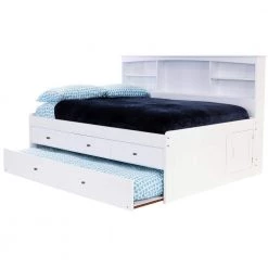 Mission Casual White Full Sized Bookcase Daybed with 3-Drawers and a Twin Trundle by OS Home and Office Furniture