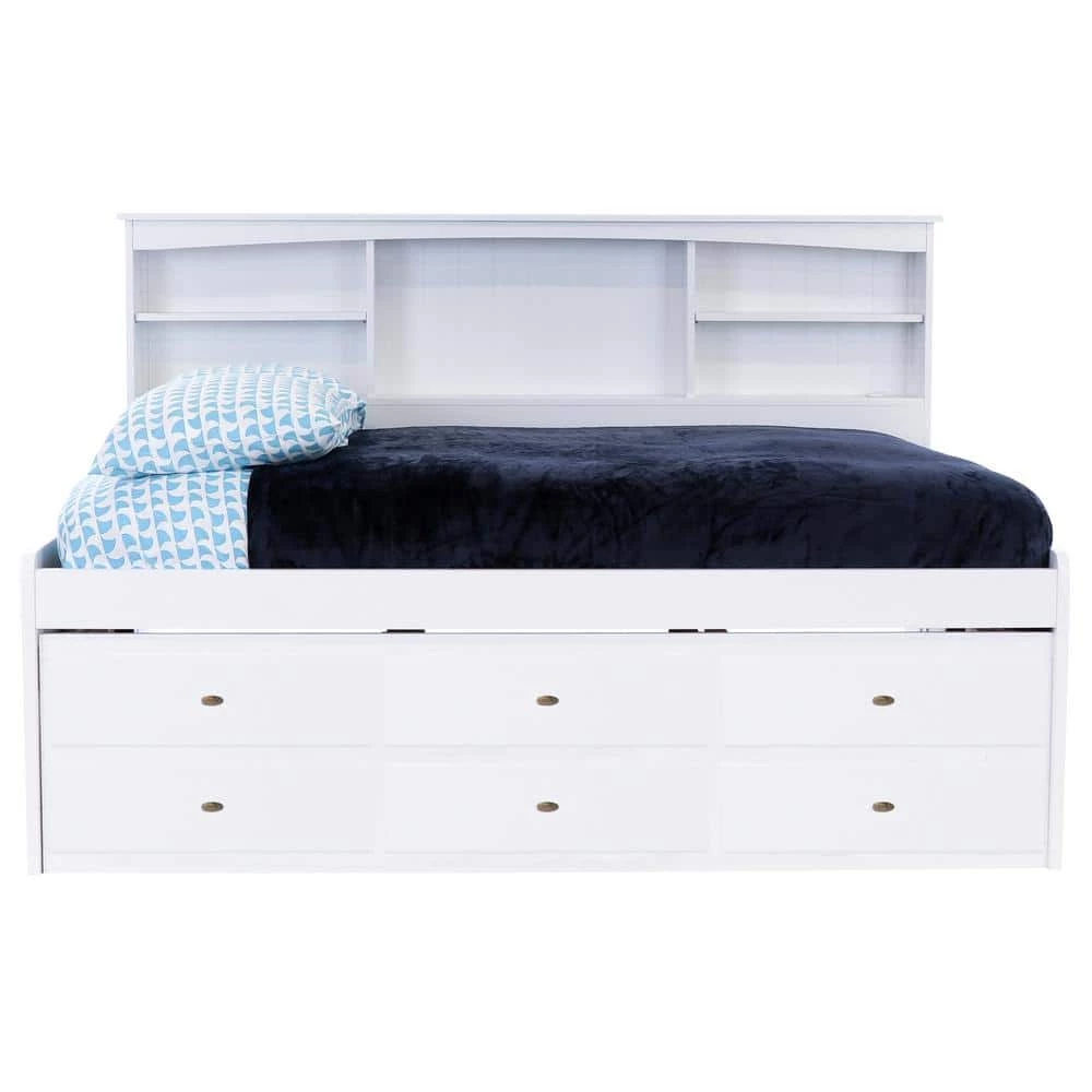 Mission White Casual White Full Sized Bookcase Daybed with 6-Drawers by OS Home and Office Furniture 8 Mission White Casual White Full Sized Bookcase Daybed with 6-Drawers by OS Home and Office Furniture - Image 6