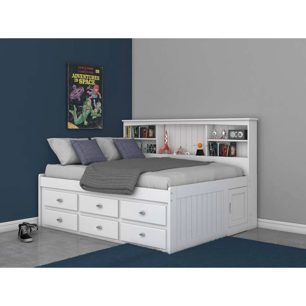Mission White Casual White Full Sized Bookcase Daybed with 6-Drawers by OS Home and Office Furniture 5 Mission White Casual White Full Sized Bookcase Daybed with 6-Drawers by OS Home and Office Furniture - Image 3