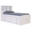 Casual White Series Twin Size Platform Bed Casual White with 12-Drawers by OS Home and Office Furniture