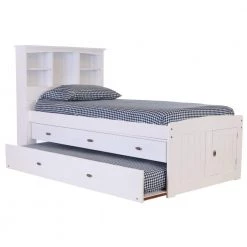 Casual White Series Twin Size Platform Bed Casual White with 3-Drawers by OS Home and Office Furniture