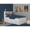 Casual White Series Full Size Platform Bed Casual White with 12-Drawers by OS Home and Office Furniture