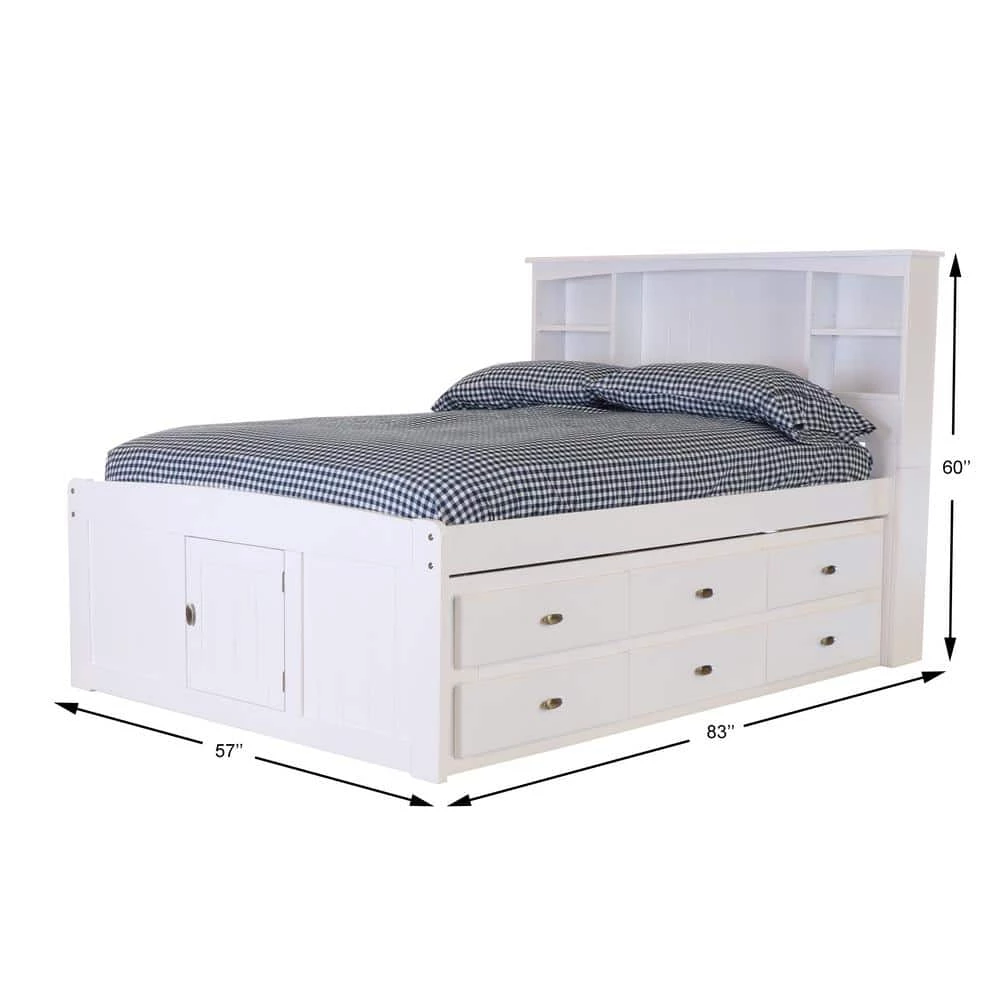 Casual White Series Full Size Platform Bed Casual White with 12-Drawers by OS Home and Office Furniture 4 Casual White Series Full Size Platform Bed Casual White with 12-Drawers by OS Home and Office Furniture - Image 2