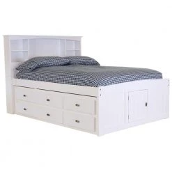 Casual White Series Full Size Platform Bed Casual White with 6-Drawers by OS Home and Office Furniture