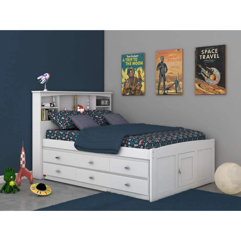 Casual White Series Full Size Platform Bed Casual White with 6-Drawers by OS Home and Office Furniture 6 Casual White Series Full Size Platform Bed Casual White with 6-Drawers by OS Home and Office Furniture - Image 4