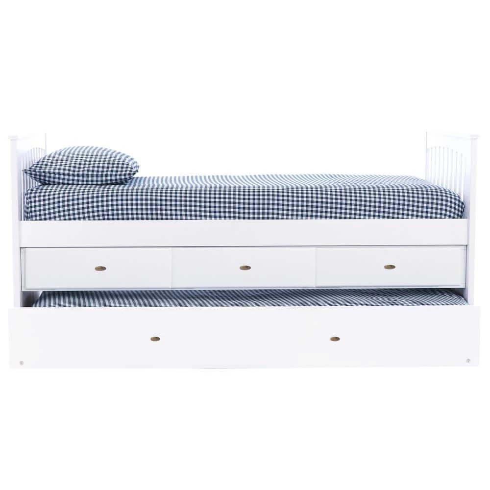 Casual White Series Twin Size Rake Bed Casual White with 3-Drawers by OS Home and Office Furniture 7 Casual White Series Twin Size Rake Bed Casual White with 3-Drawers by OS Home and Office Furniture - Image 5
