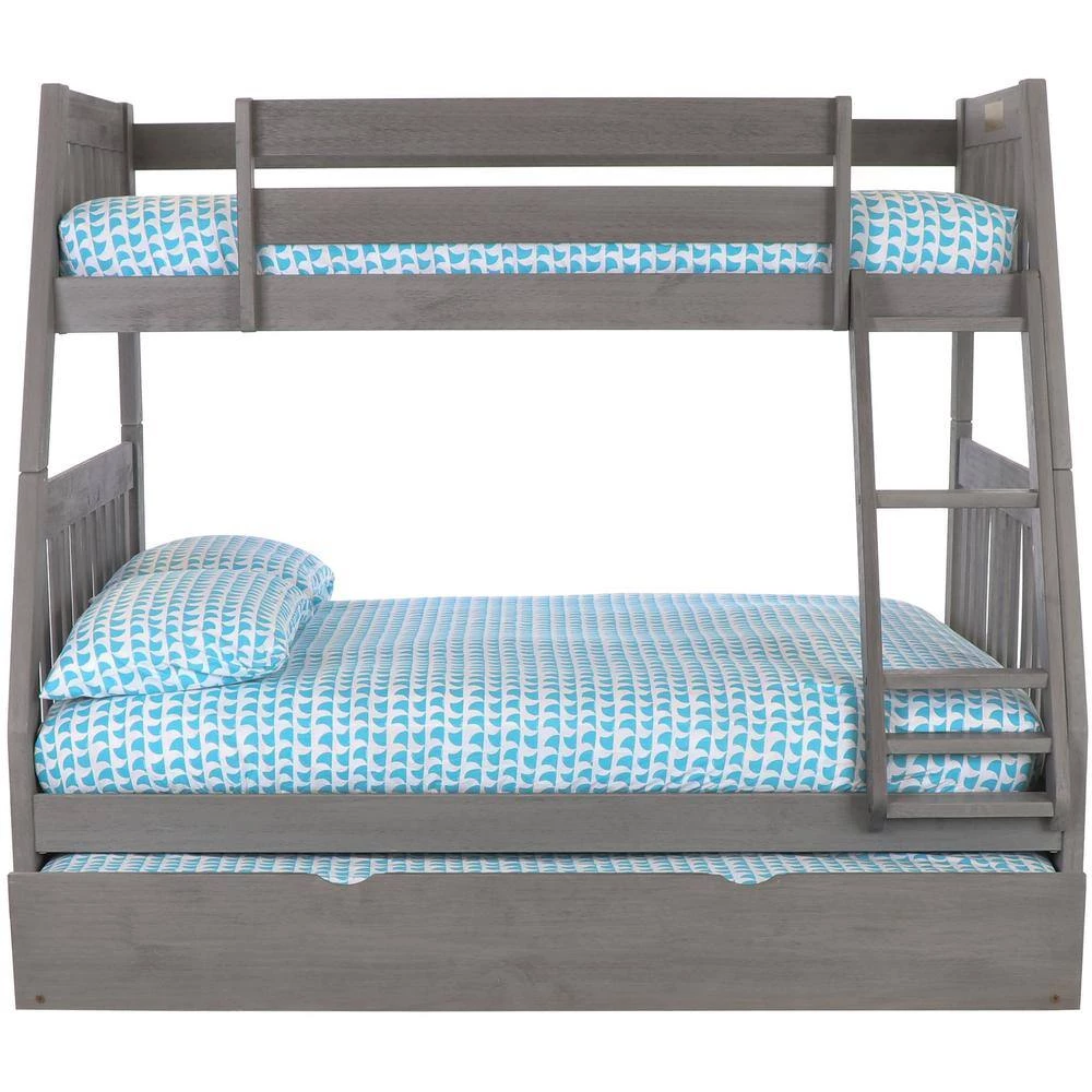 Charcoal Gray Series Charcoal Gray Twin Size over Full Size Bunkbed with Trundle Bed by OS Home and Office Furniture 7 Charcoal Gray Series Charcoal Gray Twin Size over Full Size Bunkbed with Trundle Bed by OS Home and Office Furniture - Image 5