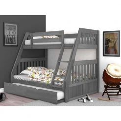 Charcoal Gray Series Charcoal Gray Twin Size over Full Size Bunkbed with Trundle Bed by OS Home and Office Furniture 19 Charcoal Gray Series Charcoal Gray Twin Size over Full Size Bunkbed with Trundle Bed by OS Home and Office Furniture -OS Home Sales Shop charcoal gray os home and office furniture bunk beds 3218 trund 31 1000