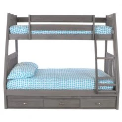Charcoal Gray Mission Gray Finished Twin Over Full Bunkbed with 3-Drawers by OS Home and Office Furniture -OS Home Sales Shop charcoal gray os home and office furniture bunk beds 3219k3 22 1f 1000