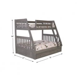 Charcoal Gray Mission Gray Finished Twin Over Full Bunkbed with 3-Drawers by OS Home and Office Furniture -OS Home Sales Shop charcoal gray os home and office furniture bunk beds 3219k3 22 4f 1000