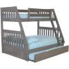 Charcoal Mission Gray Twin Over Full Staircase Bunkbed with Trundle by OS Home and Office Furniture -OS Home Sales Shop charcoal gray os home and office furniture bunk beds 3219tru 22 64 1000