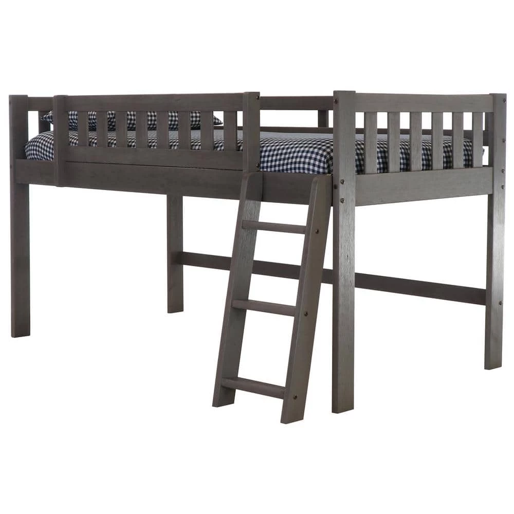 Charcoal Gray Series Charcoal Gray Twin Size Low Loft Bunkbed by OS Home and Office Furniture 3 Charcoal Gray Series Charcoal Gray Twin Size Low Loft Bunkbed by OS Home and Office Furniture