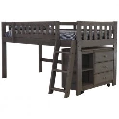 Mission Charcoal Gray Twin Loft Bed with Roll about Drawers by OS Home and Office Furniture 11 Mission Charcoal Gray Twin Loft Bed with Roll about Drawers by OS Home and Office Furniture -OS Home Sales Shop charcoal gray os home and office furniture bunk beds 83204s 22 44 1000
