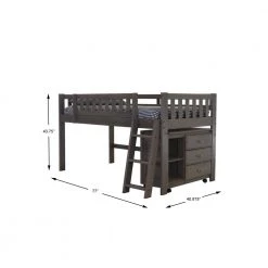 Mission Charcoal Gray Twin Loft Bed with Roll about Drawers by OS Home and Office Furniture 9 Mission Charcoal Gray Twin Loft Bed with Roll about Drawers by OS Home and Office Furniture -OS Home Sales Shop charcoal gray os home and office furniture bunk beds 83204s 22 4f 1000