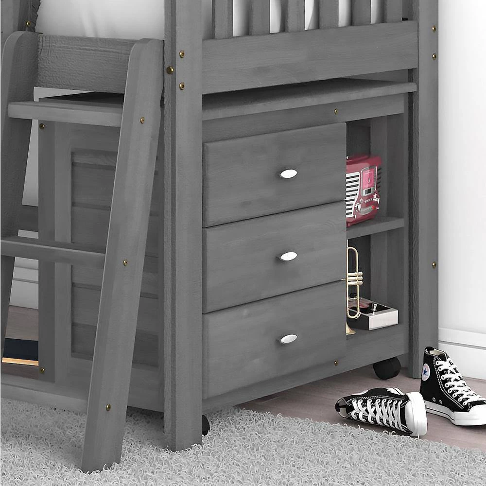 Charcoal Gray Series 3-Drawer Charcoal Gray Mobile Chest of Drawers 34 in. W x 27 in. H x 17 in. D by OS Home and Office Furniture 9 Charcoal Gray Series 3-Drawer Charcoal Gray Mobile Chest of Drawers 34 in. W x 27 in. H x 17 in. D by OS Home and Office Furniture - Image 7