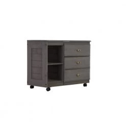 Charcoal Gray Series 3-Drawer Charcoal Gray Mobile Chest of Drawers 34 in. W x 27 in. H x 17 in. D by OS Home and Office Furniture