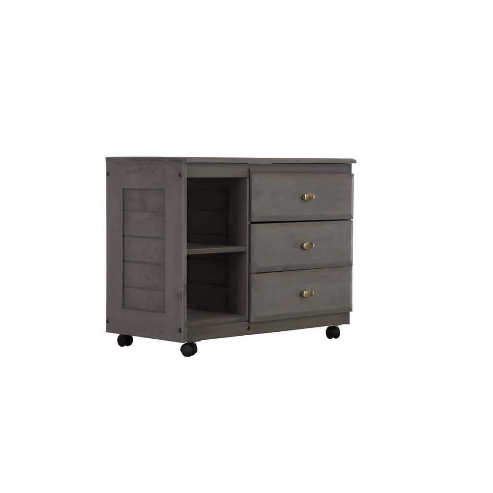 Charcoal Gray Series 3-Drawer Charcoal Gray Mobile Chest of Drawers 34 in. W x 27 in. H x 17 in. D by OS Home and Office Furniture 3 Charcoal Gray Series 3-Drawer Charcoal Gray Mobile Chest of Drawers 34 in. W x 27 in. H x 17 in. D by OS Home and Office Furniture