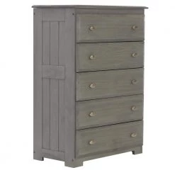 5-Drawer Charcoal Gray Mission Chest of Drawers 30 in. W x 43 in. H by OS Home and Office Furniture