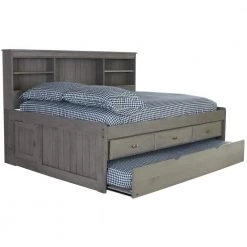 Charcoal Gray Series Charcoal Gray Full Size Daybed with 3-Drawers and Twin Size Trundle Bed by OS Home and Office Furniture