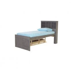 Mission Charcoal Gray Twin Sized Captains Bookcase Bed with 6-Drawers by OS Home and Office Furniture -OS Home Sales Shop charcoal gray os home and office furniture kids beds 83220k6 22 76 1000