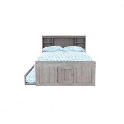 Mission Charcoal Gray Full Sized Captains Bookcase Bed with 3-Drawers and a Twin Trundle by OS Home and Office Furniture -OS Home Sales Shop charcoal gray os home and office furniture kids beds 83221k3 22 44 1000