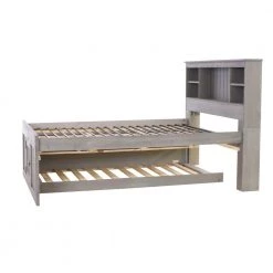 Mission Charcoal Gray Full Sized Captains Bookcase Bed with 3-Drawers and a Twin Trundle by OS Home and Office Furniture -OS Home Sales Shop charcoal gray os home and office furniture kids beds 83221k3 22 76 1000