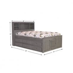 Mission Charcoal Gray Full Sized Captains Bookcase Bed with 6-Drawers by OS Home and Office Furniture -OS Home Sales Shop charcoal gray os home and office furniture kids beds 83221k6 22 4f 1000