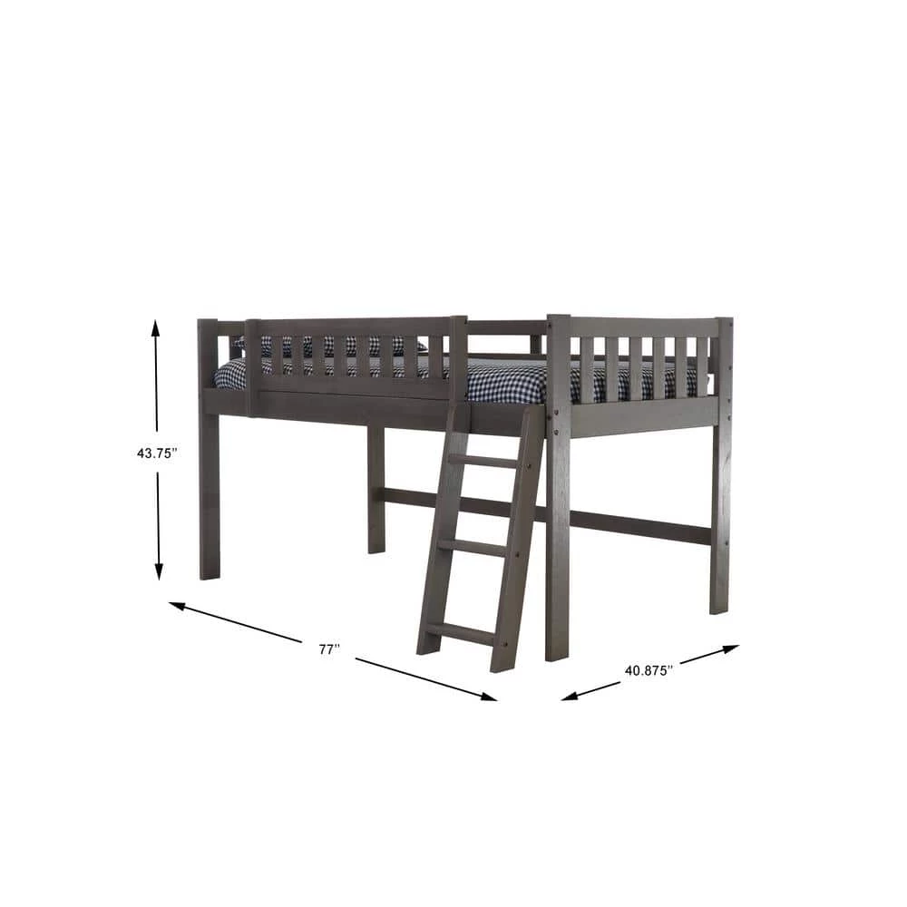 Charcoal Gray Twin Sized Low Loft Bed by OS Home and Office Furniture 6 Charcoal Gray Twin Sized Low Loft Bed by OS Home and Office Furniture - Image 4