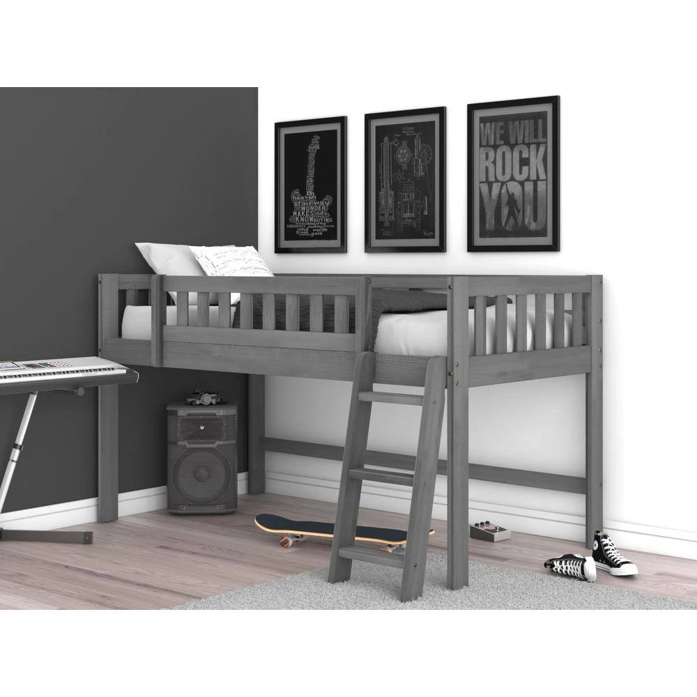 Charcoal Gray Twin Sized Low Loft Bed by OS Home and Office Furniture 5 Charcoal Gray Twin Sized Low Loft Bed by OS Home and Office Furniture - Image 3