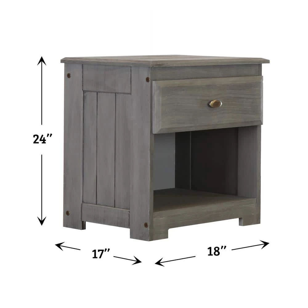1-Drawer Charcoal Gray Nightstand 23 in. H x 23 in. W x 17 in. D by OS Home and Office Furniture 6 1-Drawer Charcoal Gray Nightstand 23 in. H x 23 in. W x 17 in. D by OS Home and Office Furniture - Image 4