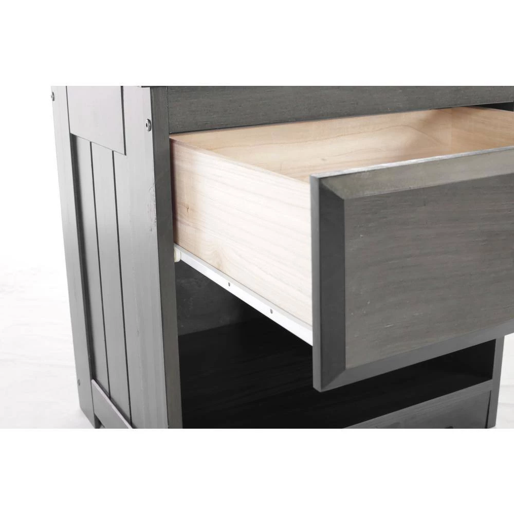 1-Drawer Charcoal Gray Nightstand 23 in. H x 23 in. W x 17 in. D by OS Home and Office Furniture 7 1-Drawer Charcoal Gray Nightstand 23 in. H x 23 in. W x 17 in. D by OS Home and Office Furniture - Image 5