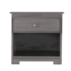 1-Drawer Charcoal Gray Nightstand 23 in. H x 23 in. W x 17 in. D by OS Home and Office Furniture