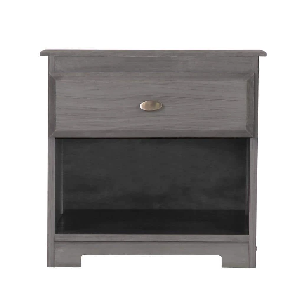 1-Drawer Charcoal Gray Nightstand 23 in. H x 23 in. W x 17 in. D by OS Home and Office Furniture 3 1-Drawer Charcoal Gray Nightstand 23 in. H x 23 in. W x 17 in. D by OS Home and Office Furniture