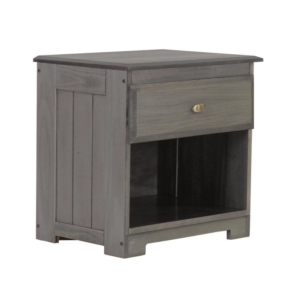 1-Drawer Charcoal Gray Nightstand 23 in. H x 23 in. W x 17 in. D by OS Home and Office Furniture 4 1-Drawer Charcoal Gray Nightstand 23 in. H x 23 in. W x 17 in. D by OS Home and Office Furniture - Image 2