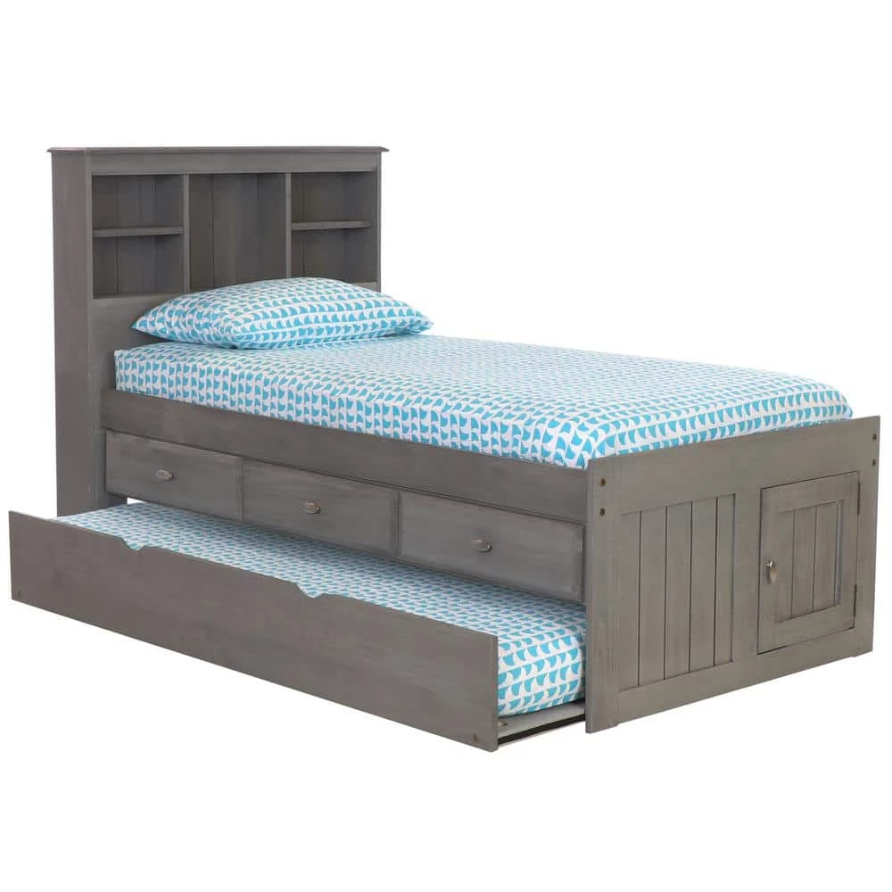 Charcoal Gray Series Twin Size Platform Bed Charcoal Gray with 3-Drawers by OS Home and Office Furniture 6 Charcoal Gray Series Twin Size Platform Bed Charcoal Gray with 3-Drawers by OS Home and Office Furniture - Image 4