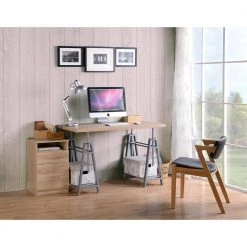 47 in. Rectangular Cross Hatch Birch/Gray Standing Desk with Adjustable Height Feature by OS Home and Office Furniture -OS Home Sales Shop cross hatch birch gray os home and office furniture standing desks 22222 40 1000