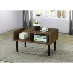 Mid 32 in. Danish Walnut Medium Rectangle Wood Coffee Table with Storage by OS Home and Office Furniture -OS Home Sales Shop danish walnut os home and office furniture coffee tables 41300 31 1000