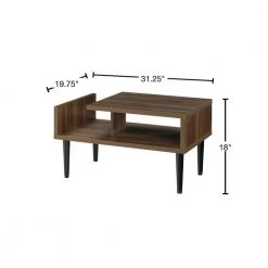 Mid 32 in. Danish Walnut Medium Rectangle Wood Coffee Table with Storage by OS Home and Office Furniture -OS Home Sales Shop danish walnut os home and office furniture coffee tables 41300 40 1000