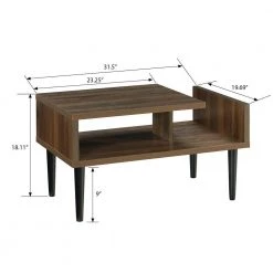 Mid 32 in. Danish Walnut Medium Rectangle Wood Coffee Table with Storage by OS Home and Office Furniture -OS Home Sales Shop danish walnut os home and office furniture coffee tables 41300 4f 1000