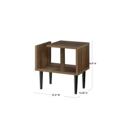 Mid Century Modern Danish Walnut Iconic Geometric Shaped End/Side Table by OS Home and Office Furniture -OS Home Sales Shop danish walnut os home and office furniture end side tables 41301 40 1000