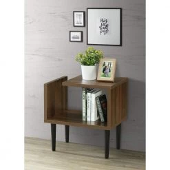 Mid Century Modern Danish Walnut Iconic Geometric Shaped End/Side Table by OS Home and Office Furniture -OS Home Sales Shop danish walnut os home and office furniture end side tables 41301 44 1000