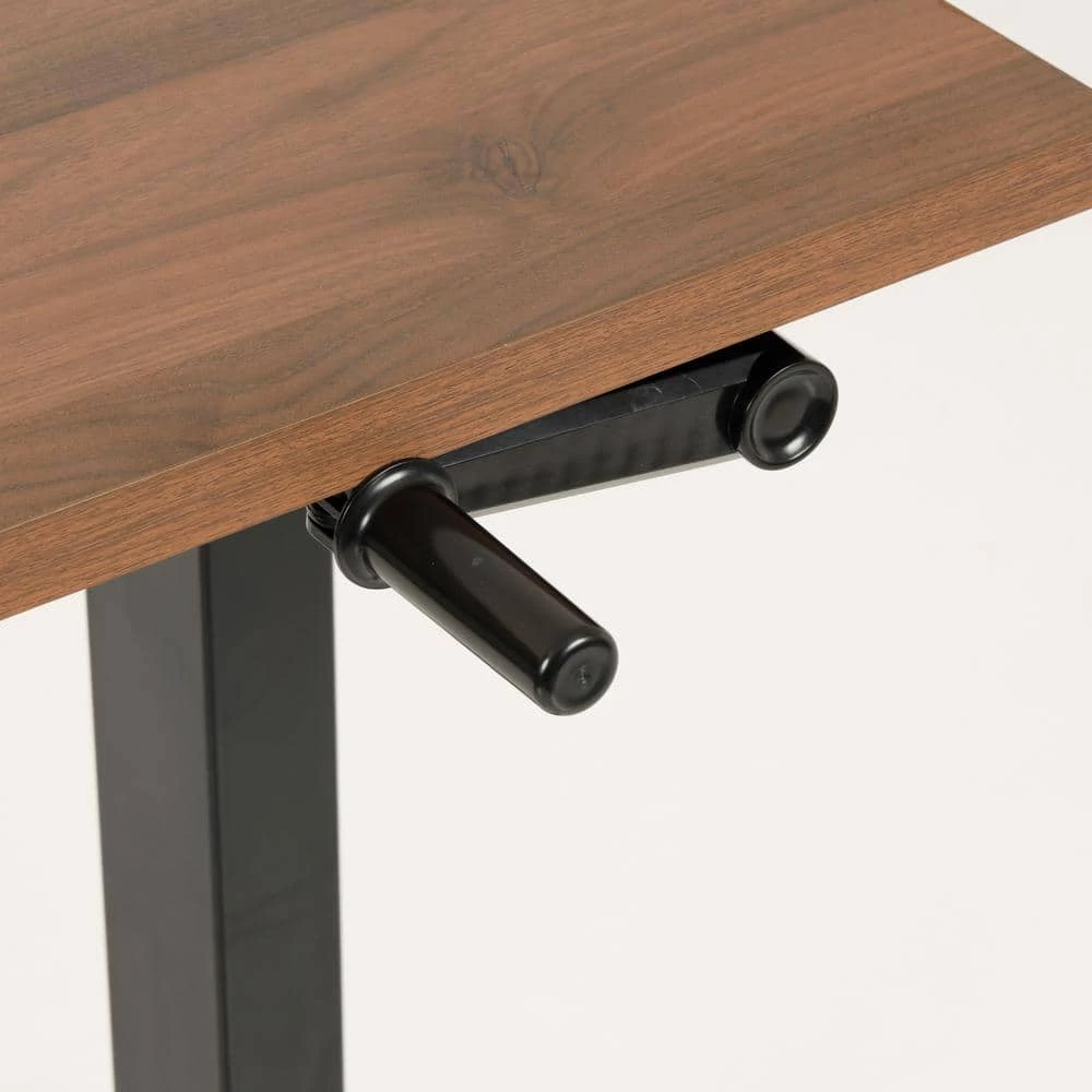 Height Adjustable 46 in Danish Walnut Melamine Manually Adjustable Height Desk by OS Home and Office Furniture 8 Height Adjustable 46 in Danish Walnut Melamine Manually Adjustable Height Desk by OS Home and Office Furniture - Image 7