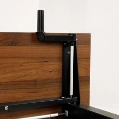 Height Adjustable 46 in. Danish Walnut Melamine Manually Adjustable Height Desk with Privacy Panel by OS Home and Office Furniture -OS Home Sales Shop danish walnut os home and office furniture standing desks 23004k 44 1000