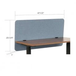 Height Adjustable 46 in. Danish Walnut Melamine Manually Adjustable Height Desk with Privacy Panel by OS Home and Office Furniture -OS Home Sales Shop danish walnut os home and office furniture standing desks 23004k 4f 1000