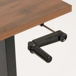 Height Adjustable 46 in. Danish Walnut Melamine Manually Adjustable Height Desk with Privacy Panel by OS Home and Office Furniture -OS Home Sales Shop danish walnut os home and office furniture standing desks 23004k fa 1000