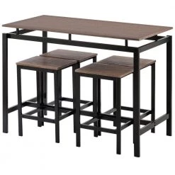 5-Piece Dark Brown Rectangle Wood Top Counter Height Table Set Dining Table with 4-Chairs by Siavonce -OS Home Sales Shop dark brown siavonce dining room sets t y wf196232aap 44 1000