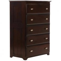 Dark Espresso Series 5-Drawer Dark Espresso Chest of Drawers 30 in. W x 43 in. H x 17 in. D by OS Home and Office Furniture