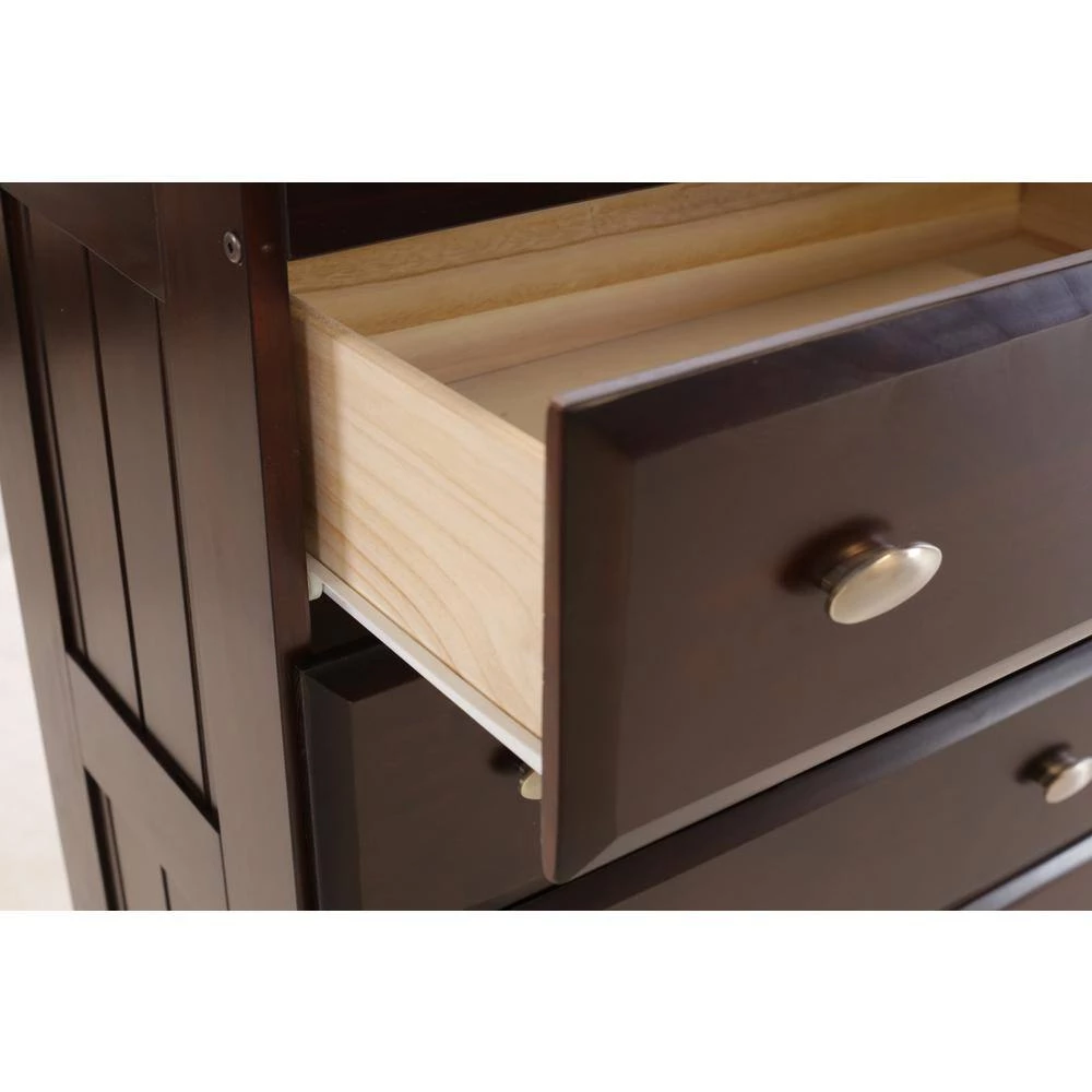 Dark Espresso Series 5-Drawer Dark Espresso Chest of Drawers 30 in. W x 43 in. H x 17 in. D by OS Home and Office Furniture 4 Dark Espresso Series 5-Drawer Dark Espresso Chest of Drawers 30 in. W x 43 in. H x 17 in. D by OS Home and Office Furniture - Image 2