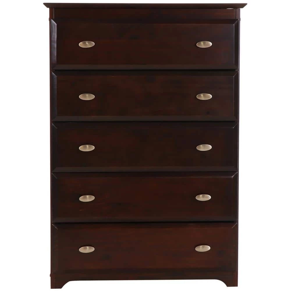 Dark Espresso Series 5-Drawer Dark Espresso Chest of Drawers 30 in. W x 43 in. H x 17 in. D by OS Home and Office Furniture 5 Dark Espresso Series 5-Drawer Dark Espresso Chest of Drawers 30 in. W x 43 in. H x 17 in. D by OS Home and Office Furniture - Image 3