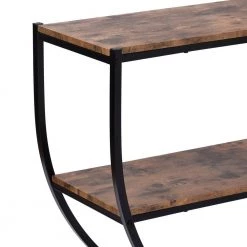 48 in. Distressed Brown Rustic Industrial Design Demilune Shape Textured Metal Distressed Wood Console Table by Siavonce 18 48 in. Distressed Brown Rustic Industrial Design Demilune Shape Textured Metal Distressed Wood Console Table by Siavonce -OS Home Sales Shop distressed brown black siavonce console tables t y wf196235aap 40 1000